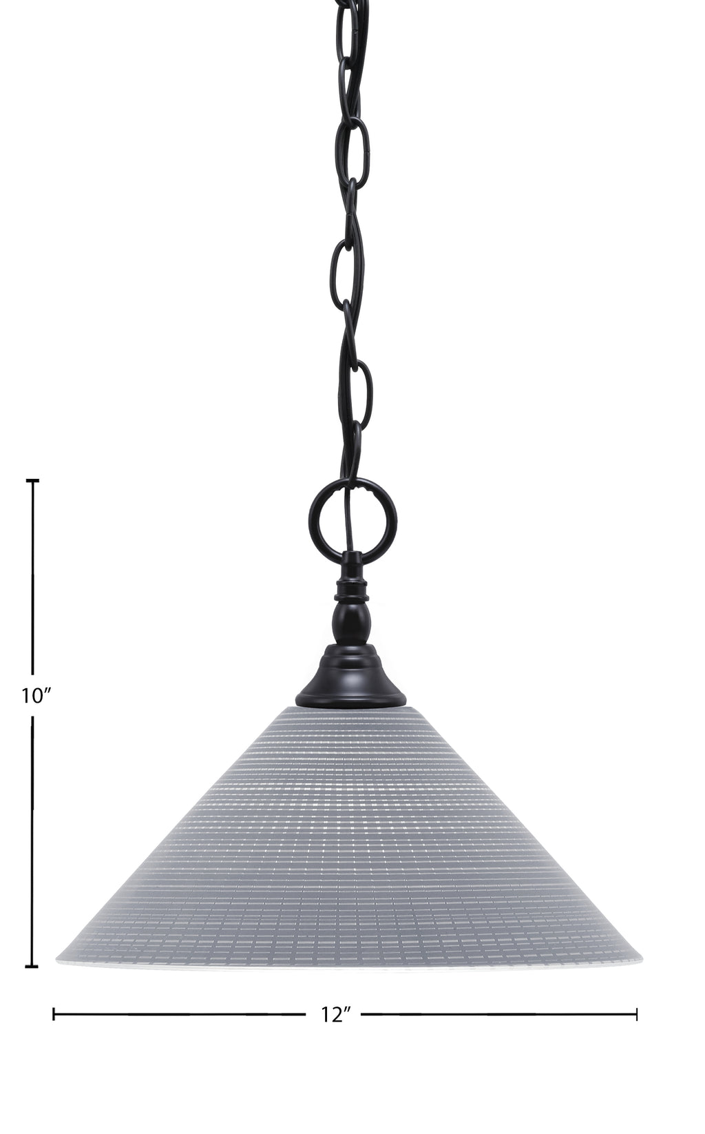 Chain One Light Mini Pendant in Matte Black with Gray Matrix Shade