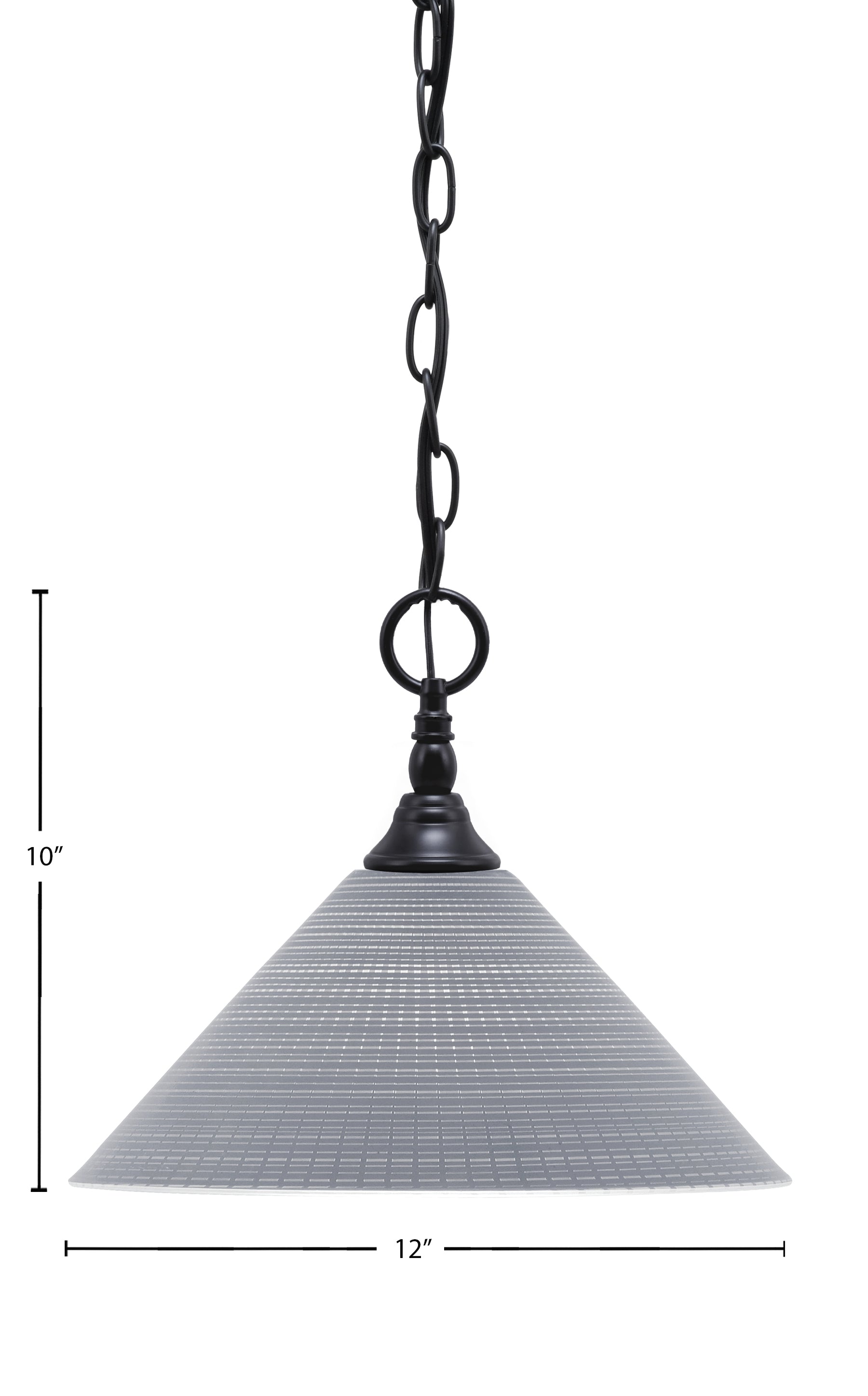 Chain One Light Mini Pendant in Matte Black with Gray Matrix Shade