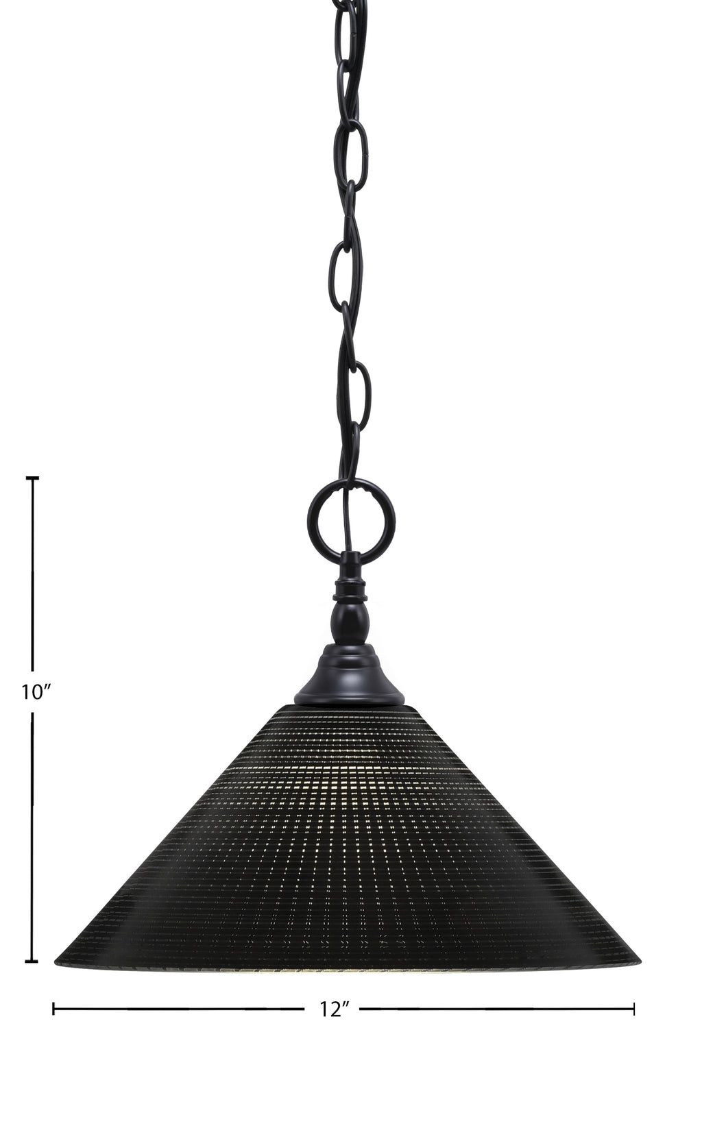 Chain One Light Mini Pendant in Matte Black with Black Matrix Shade