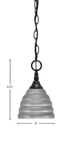 Chain One Light Mini Pendant in Brushed Nickel with Brushed Nickel Beehive Metal Shade Shade