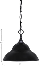 Chain One Light Mini Pendant in Matte Black with Matte Black Double Bubble Metal Shade Shade