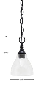 Chain One Light Mini Pendant in Matte Black with Clear Bubble Shade