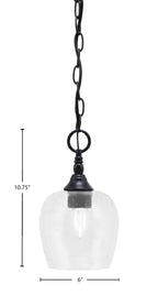 Chain One Light Mini Pendant in Matte Black with Clear Bubble Shade