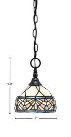 Chain One Light Mini Pendant in Matte Black with Royal Merlot Art Glass Shade
