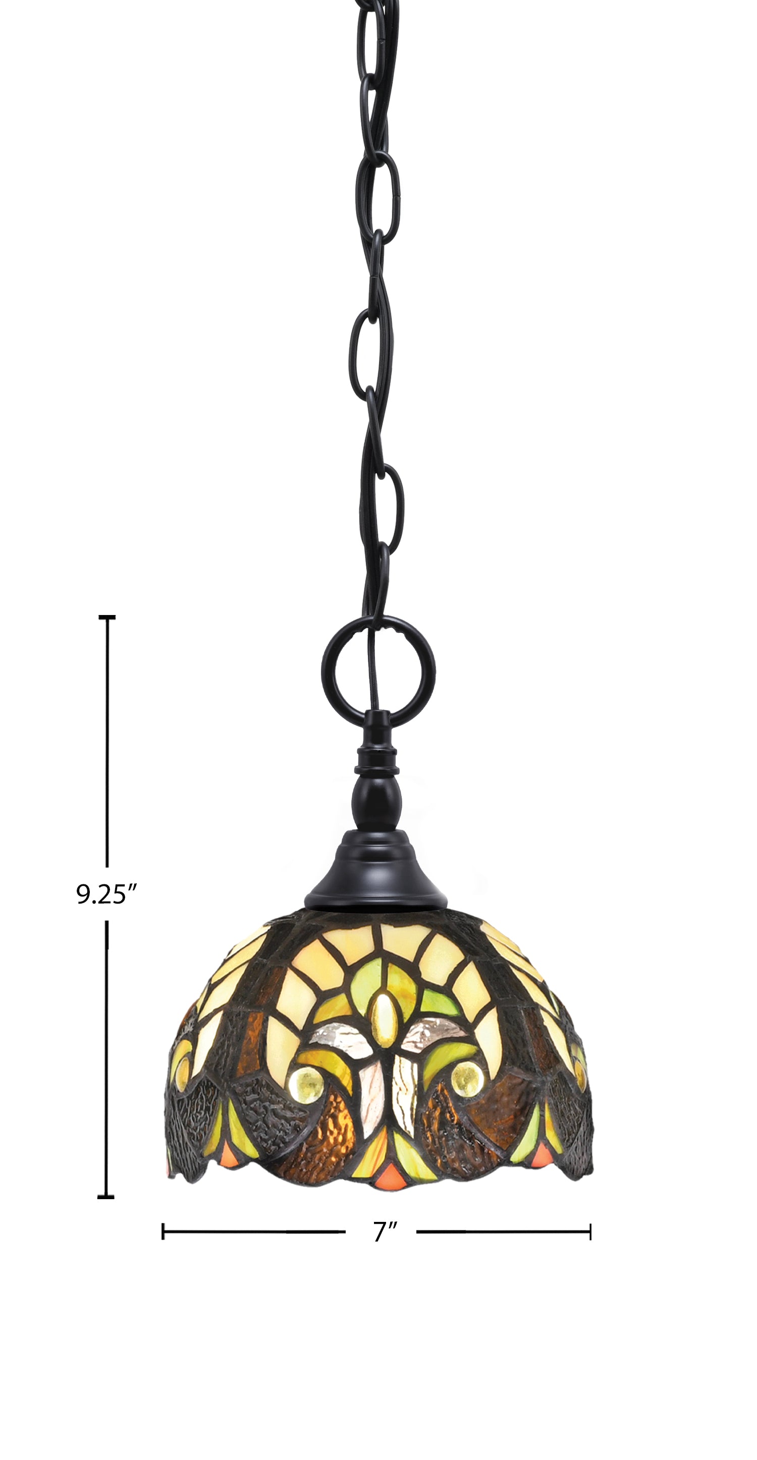 Chain One Light Mini Pendant in Matte Black with Ivory Cypress Art Glass Shade