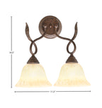 Leaf Two Light Wall Sconce in Bronze with 7" Italian Marble Shade