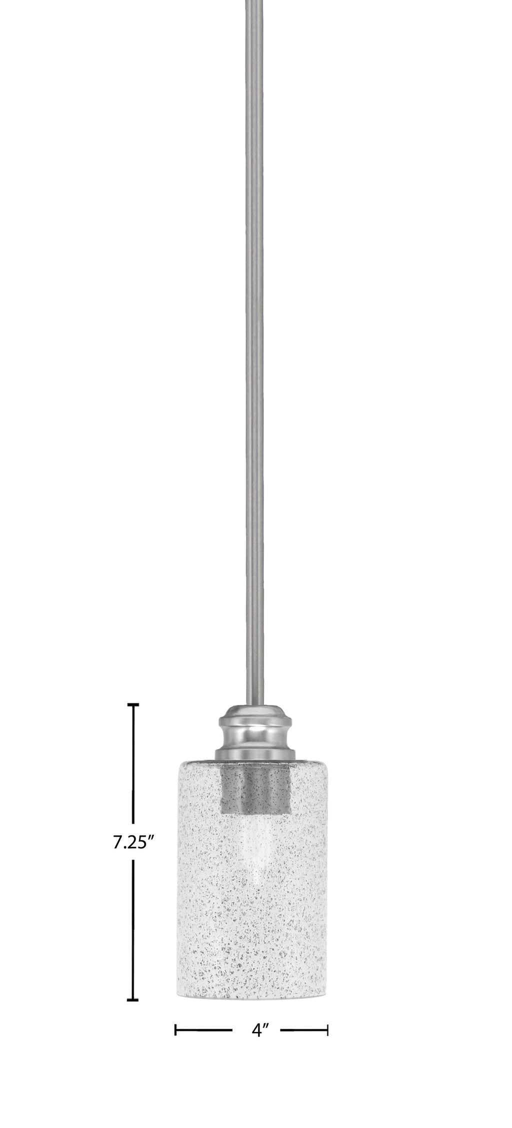 Edge One Light Mini Pendant in Brushed Nickel with 4" Smoke Bubble Shade