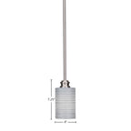 Edge One Light Mini Pendant in Brushed Nickel with 4" Gray Matrix Shade