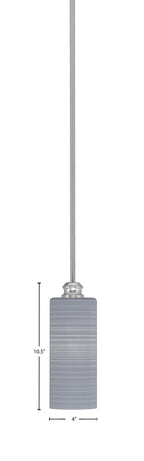 Edge One Light Mini Pendant in Brushed Nickel with 4" Gray Matrix Shade