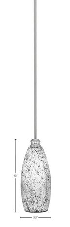 Edge One Light Mini Pendant in Brushed Nickel with 5.5" Black Fusion Shade