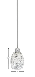 Edge One Light Mini Pendant in Brushed Nickel with 5" Black Fusion Shade
