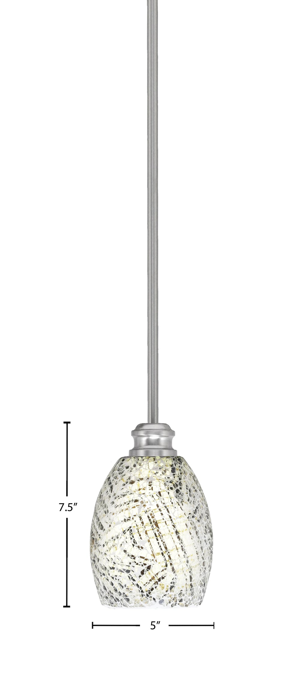 Edge One Light Mini Pendant in Brushed Nickel with 5" Natural Fusion Shade