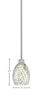 Edge One Light Mini Pendant in Brushed Nickel with 5" Natural Fusion Shade