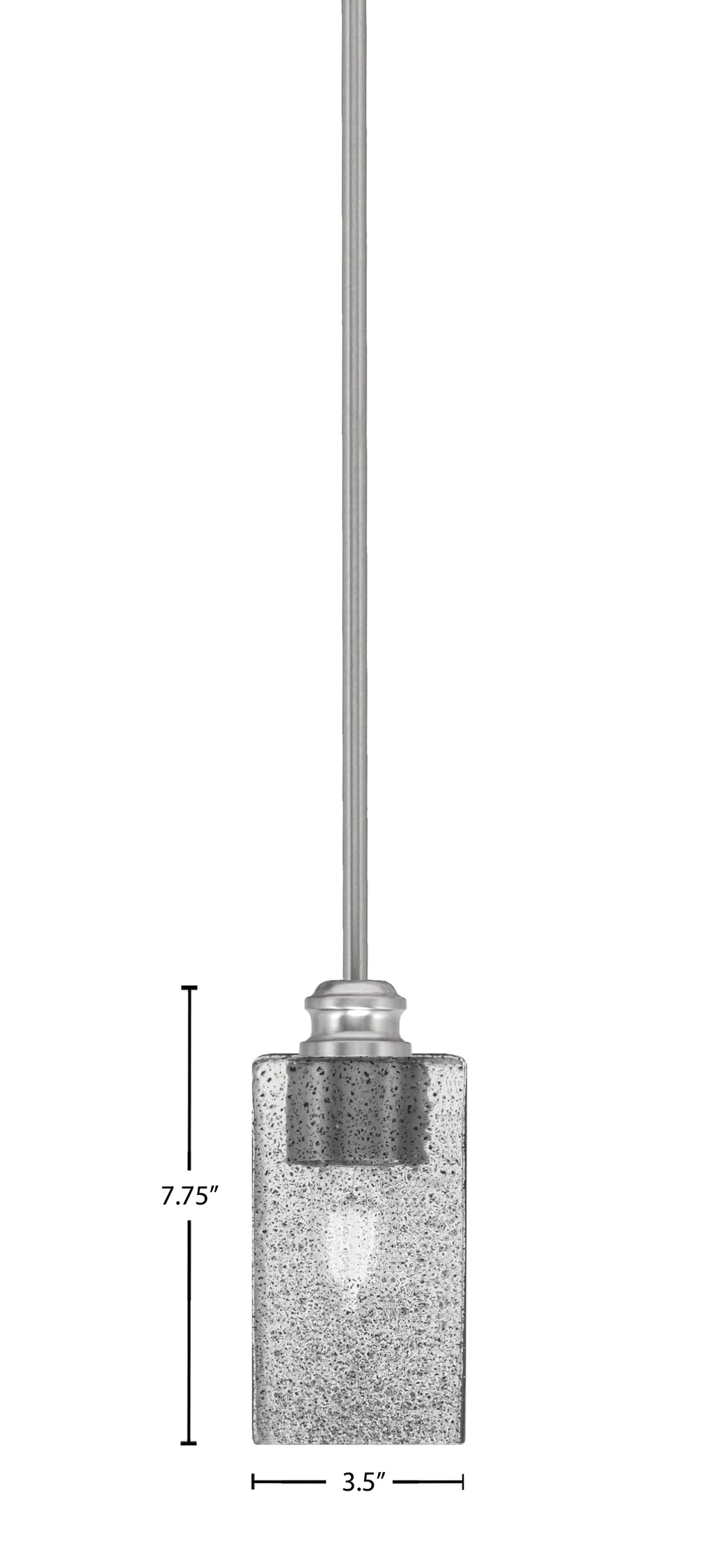Edge One Light Mini Pendant in Brushed Nickel with 3.5" Square Smoke Bubble Shade