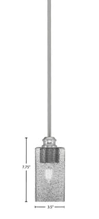 Edge One Light Mini Pendant in Brushed Nickel with 3.5" Square Smoke Bubble Shade
