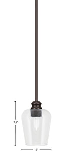 Edge One Light Mini Pendant in Espresso with 5" Clear Bubble Shade