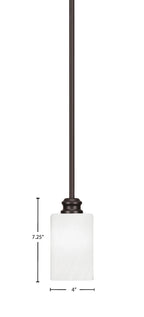 Edge One Light Mini Pendant in Espresso with 4" White Marble Shade