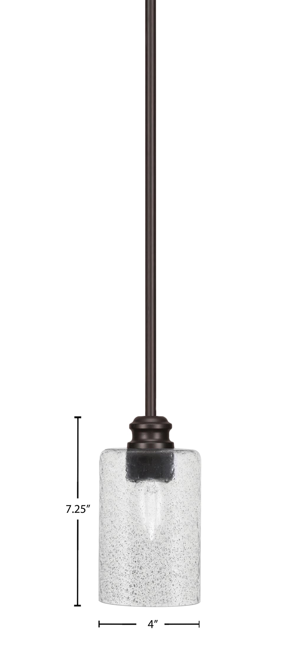 Edge One Light Mini Pendant in Espresso with 4" Smoke Bubble Shade