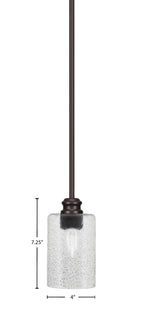 Edge One Light Mini Pendant in Espresso with 4" Smoke Bubble Shade