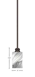 Edge One Light Mini Pendant in Espresso with 4" Onyx Swirl Shade