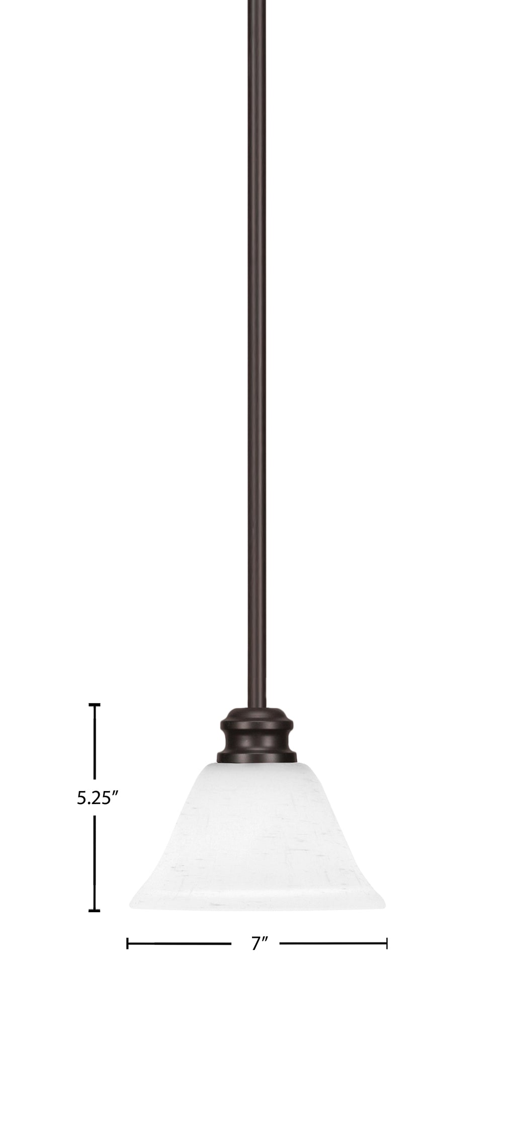 Edge One Light Mini Pendant in Espresso with 7" White Muslin Shade