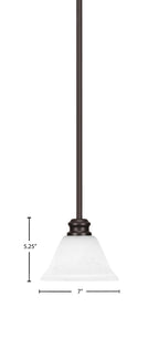 Edge One Light Mini Pendant in Espresso with 7" White Muslin Shade