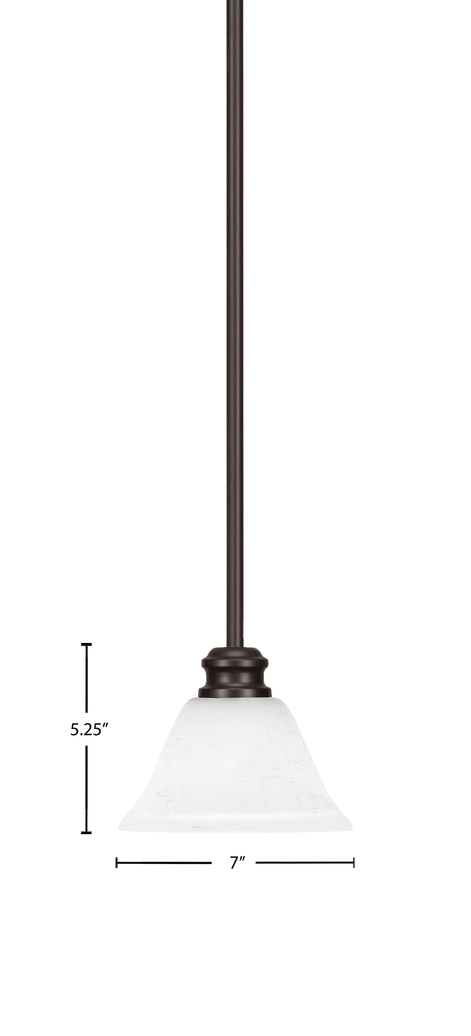 Edge One Light Mini Pendant in Espresso with 7" White Muslin Shade