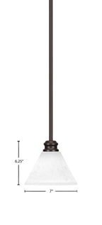 Edge One Light Mini Pendant in Espresso with 7" White Muslin Shade