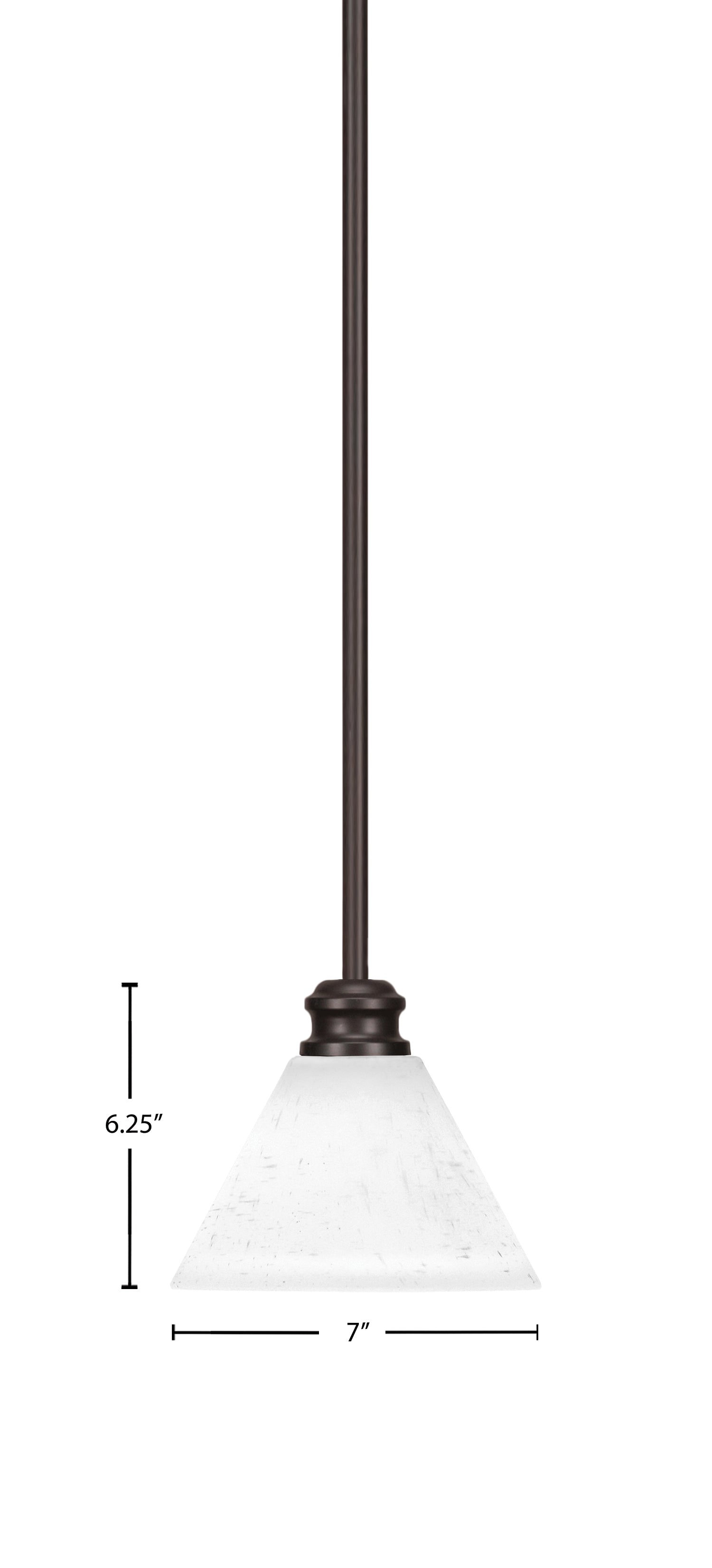 Edge One Light Mini Pendant in Espresso with 7" White Muslin Shade
