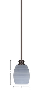 Edge One Light Mini Pendant in Espresso with 5" Gray Matrix Shade