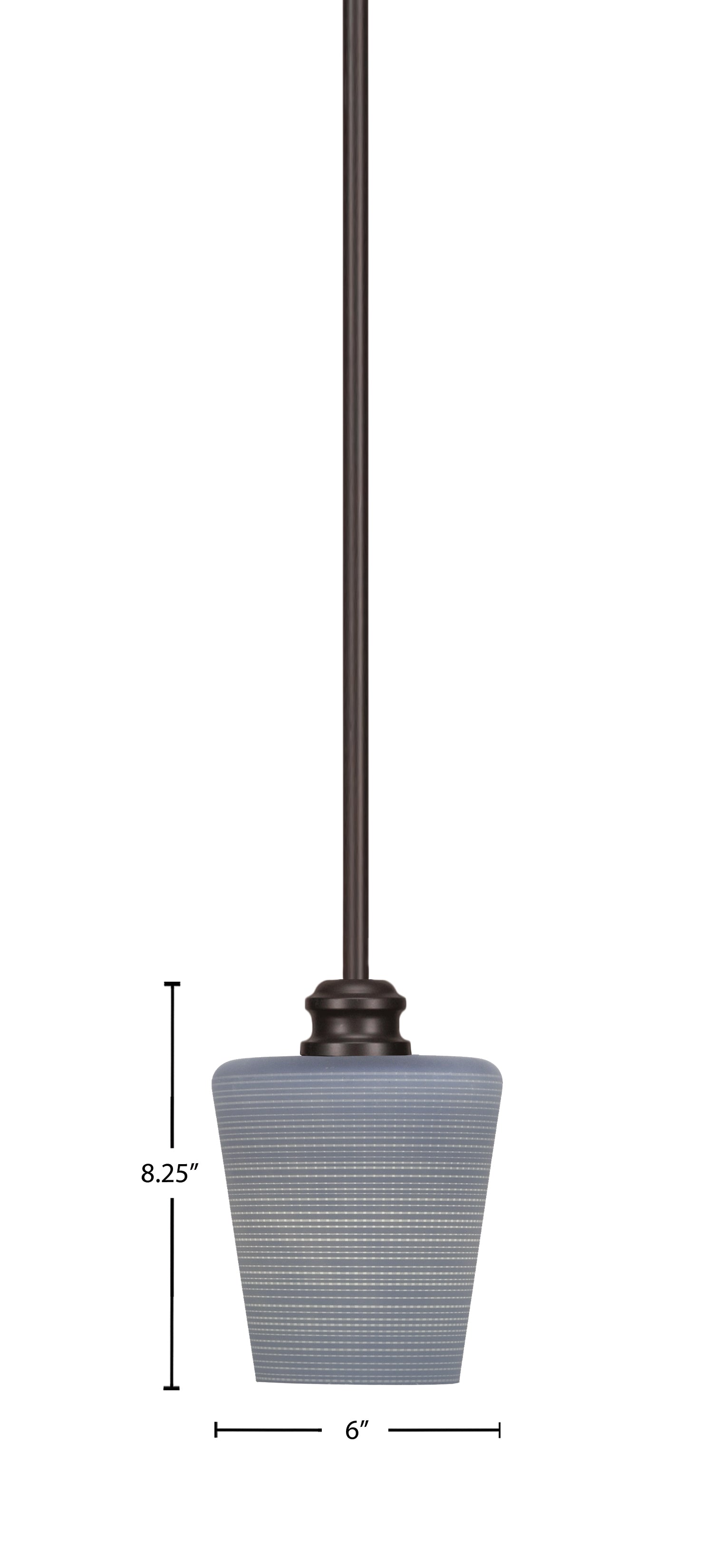 Edge One Light Mini Pendant in Espresso with 6" Gray Matrix Shade