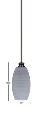 Edge One Light Mini Pendant in Espresso with 5.5" Gray Matrix Shade