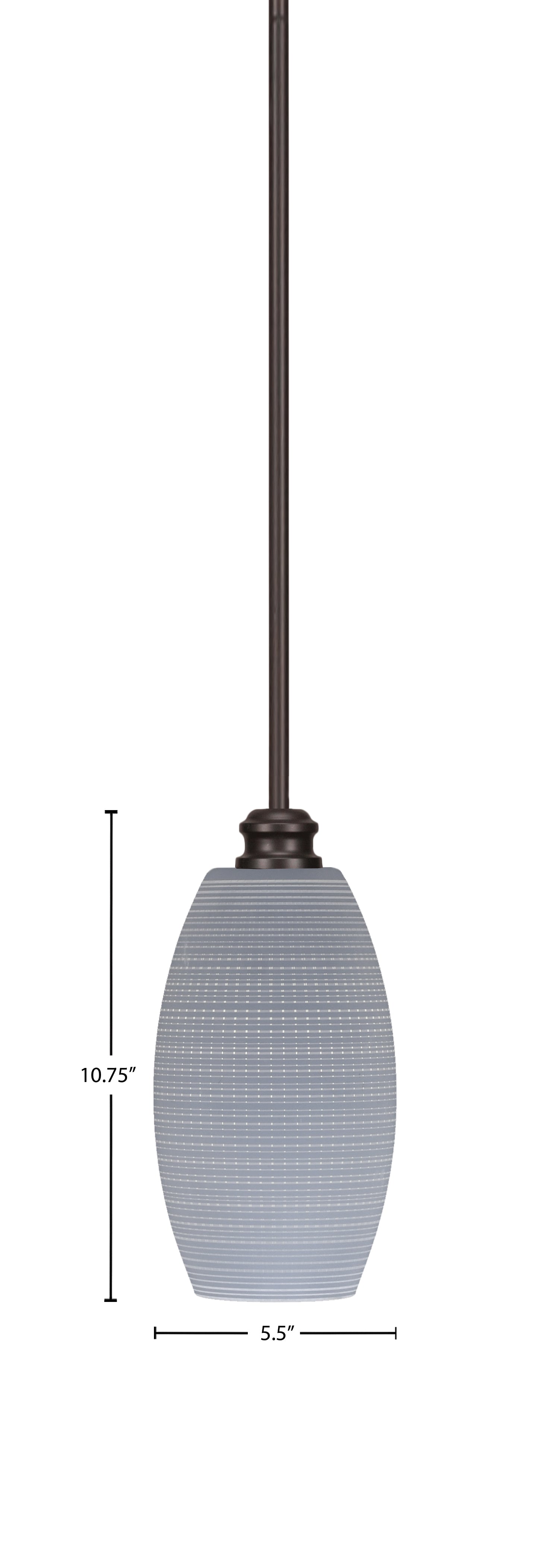 Edge One Light Mini Pendant in Espresso with 5.5" Gray Matrix Shade