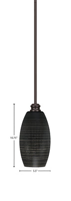 Edge One Light Mini Pendant in Espresso with 5.5" Black Matrix Shade