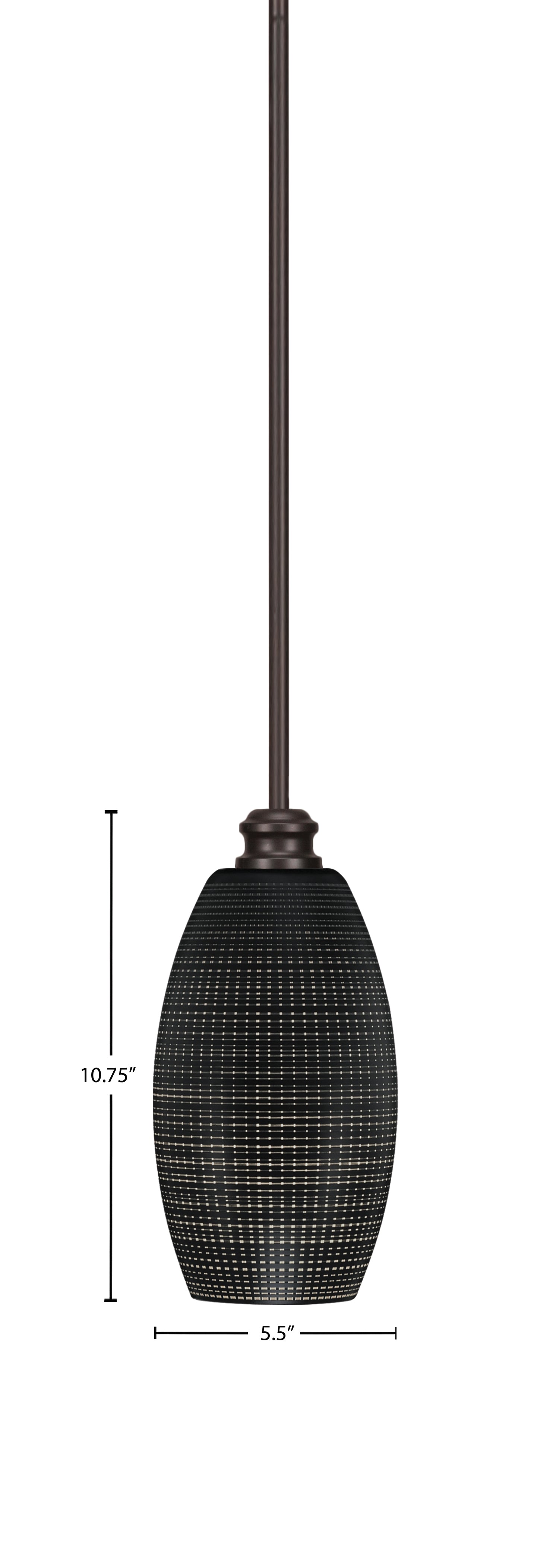 Edge One Light Mini Pendant in Espresso with 5.5" Black Matrix Shade