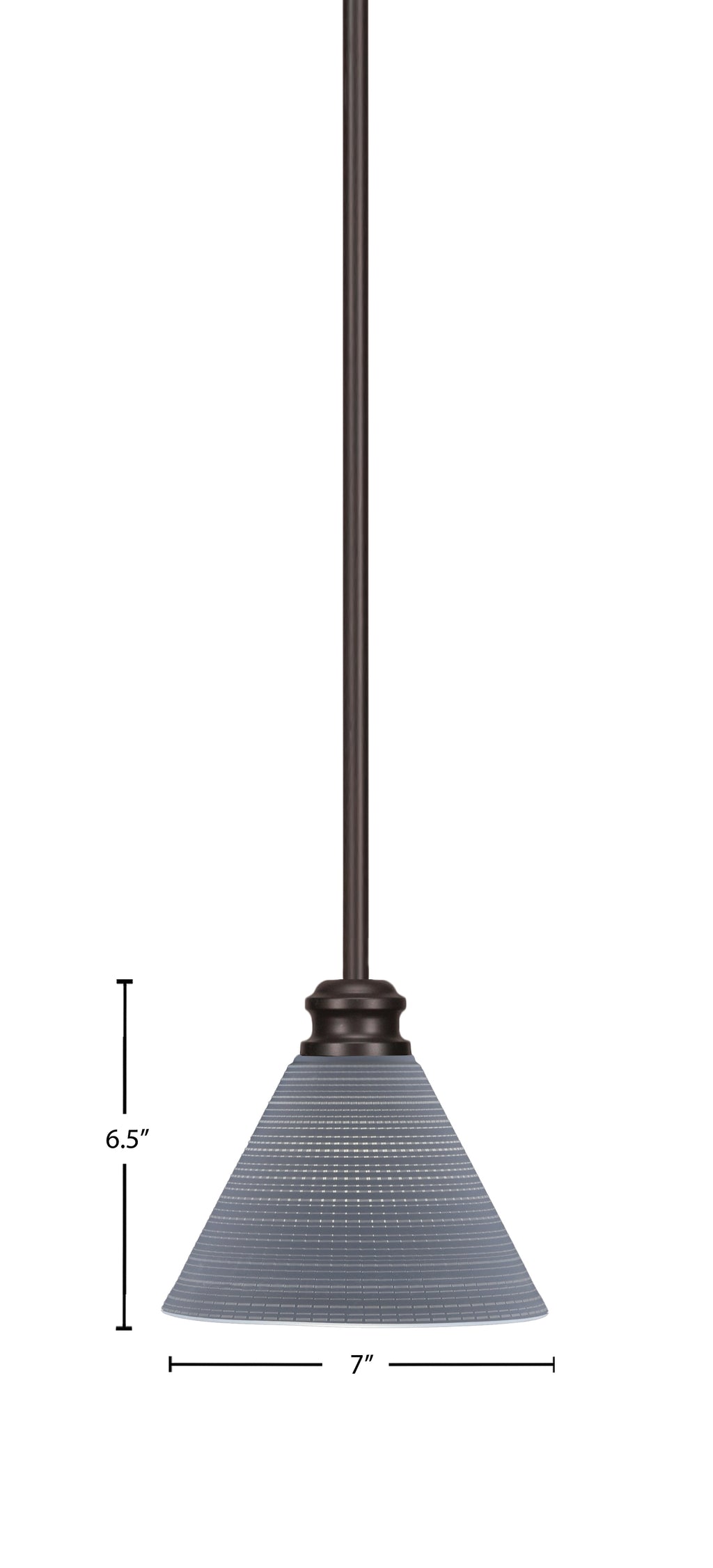 Edge One Light Mini Pendant in Espresso with 7" Gray Matrix Shade