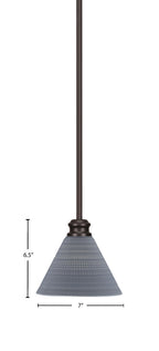 Edge One Light Mini Pendant in Espresso with 7" Gray Matrix Shade