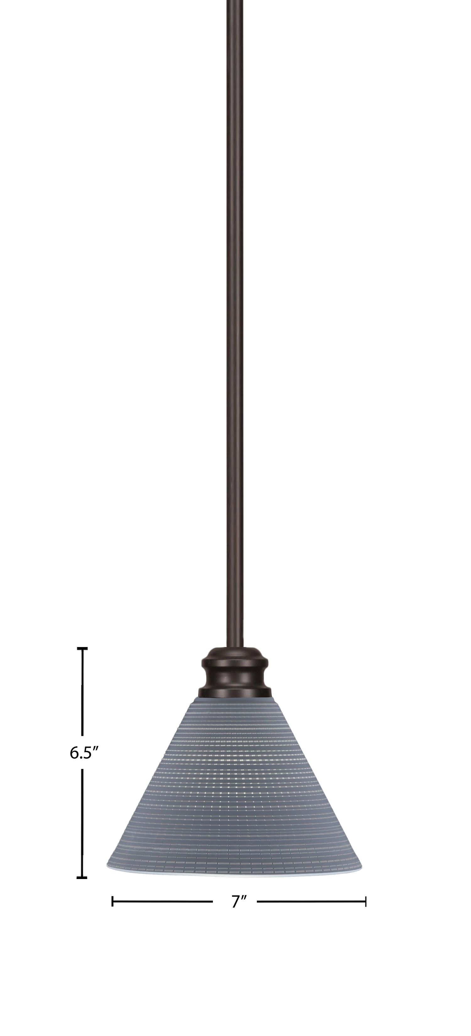 Edge One Light Mini Pendant in Espresso with 7" Gray Matrix Shade