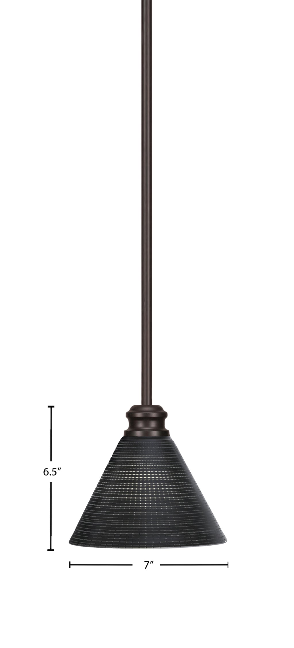 Edge One Light Mini Pendant in Espresso with 7" Black Matrix Shade