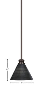 Edge One Light Mini Pendant in Espresso with 7" Black Matrix Shade