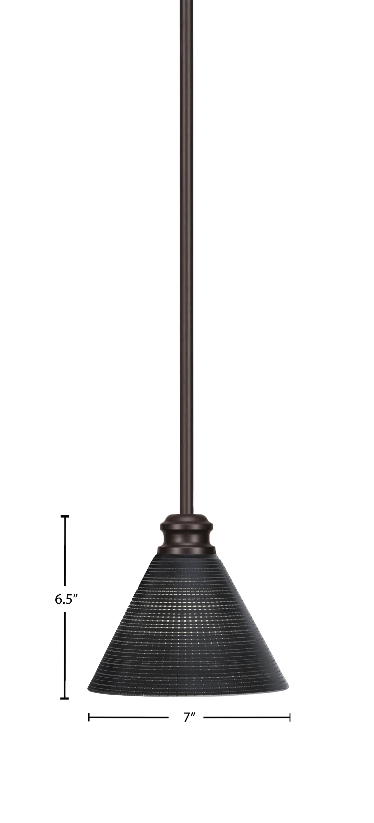 Edge One Light Mini Pendant in Espresso with 7" Black Matrix Shade