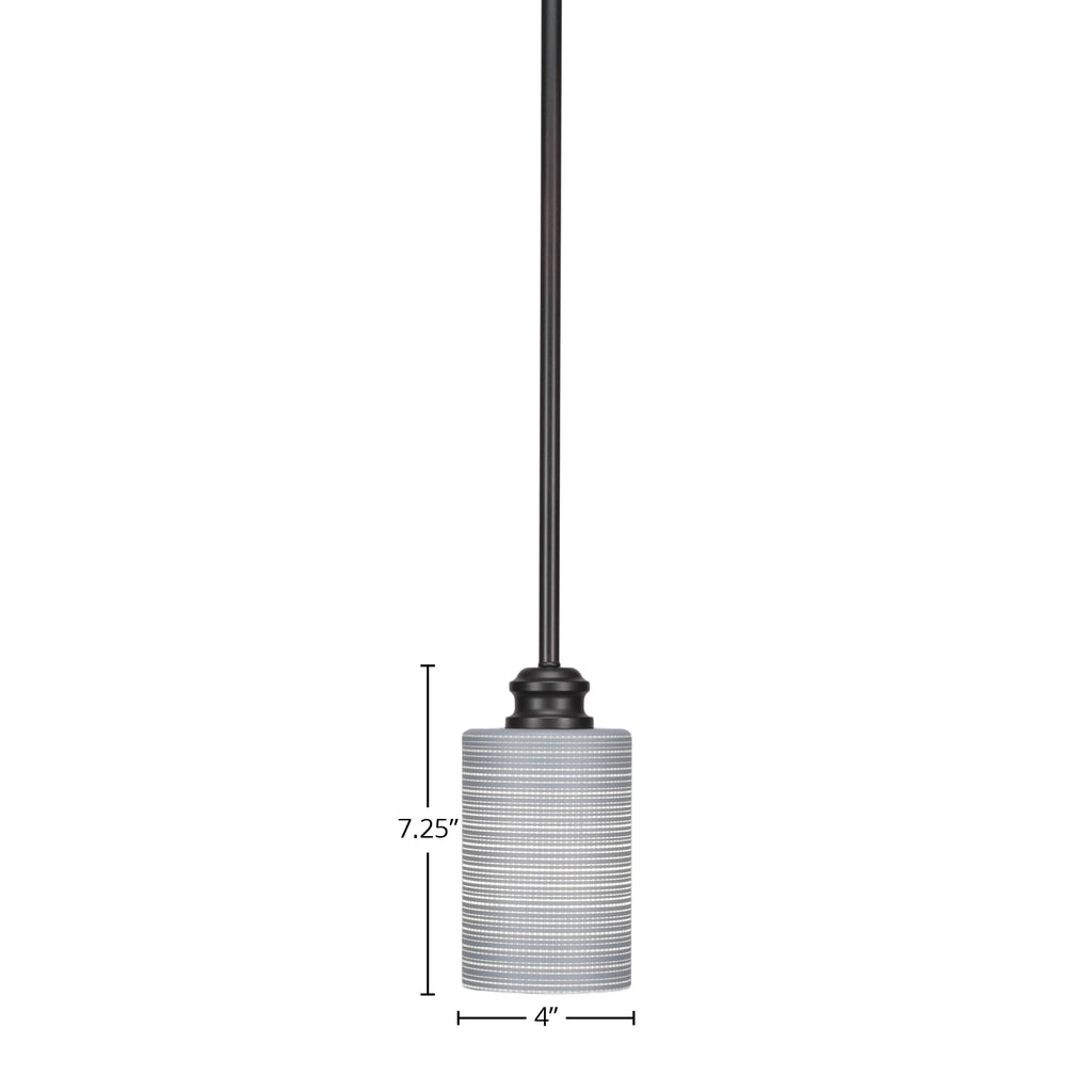 Edge One Light Mini Pendant in Espresso with 4" Gray Matrix Shade