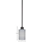 Edge One Light Mini Pendant in Espresso with 4" Gray Matrix Shade