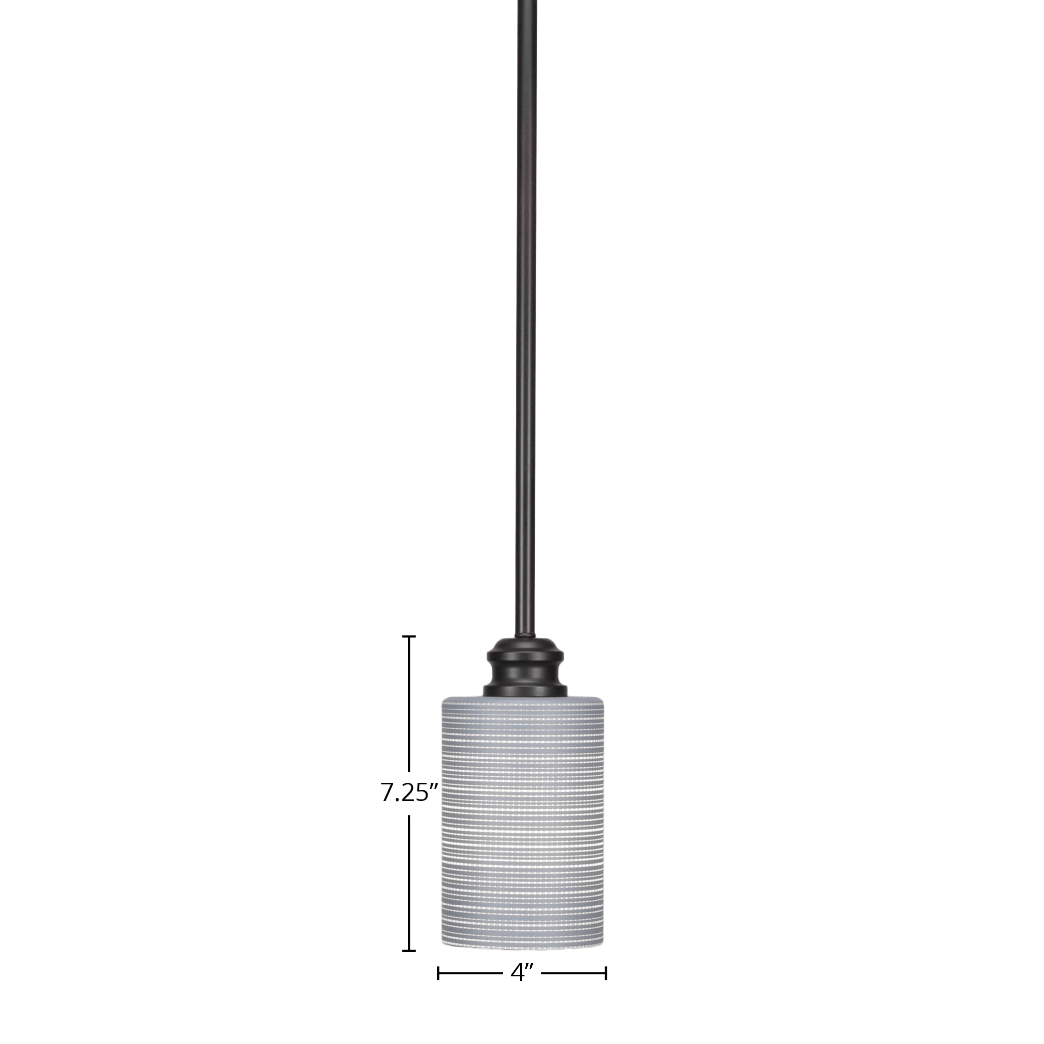 Edge One Light Mini Pendant in Espresso with 4" Gray Matrix Shade