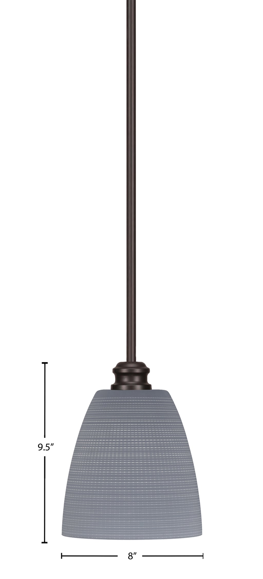 Edge One Light Mini Pendant in Espresso with 8" Gray Matrix Shade