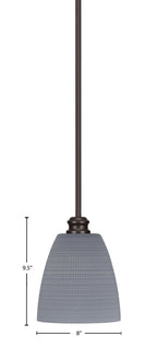 Edge One Light Mini Pendant in Espresso with 8" Gray Matrix Shade