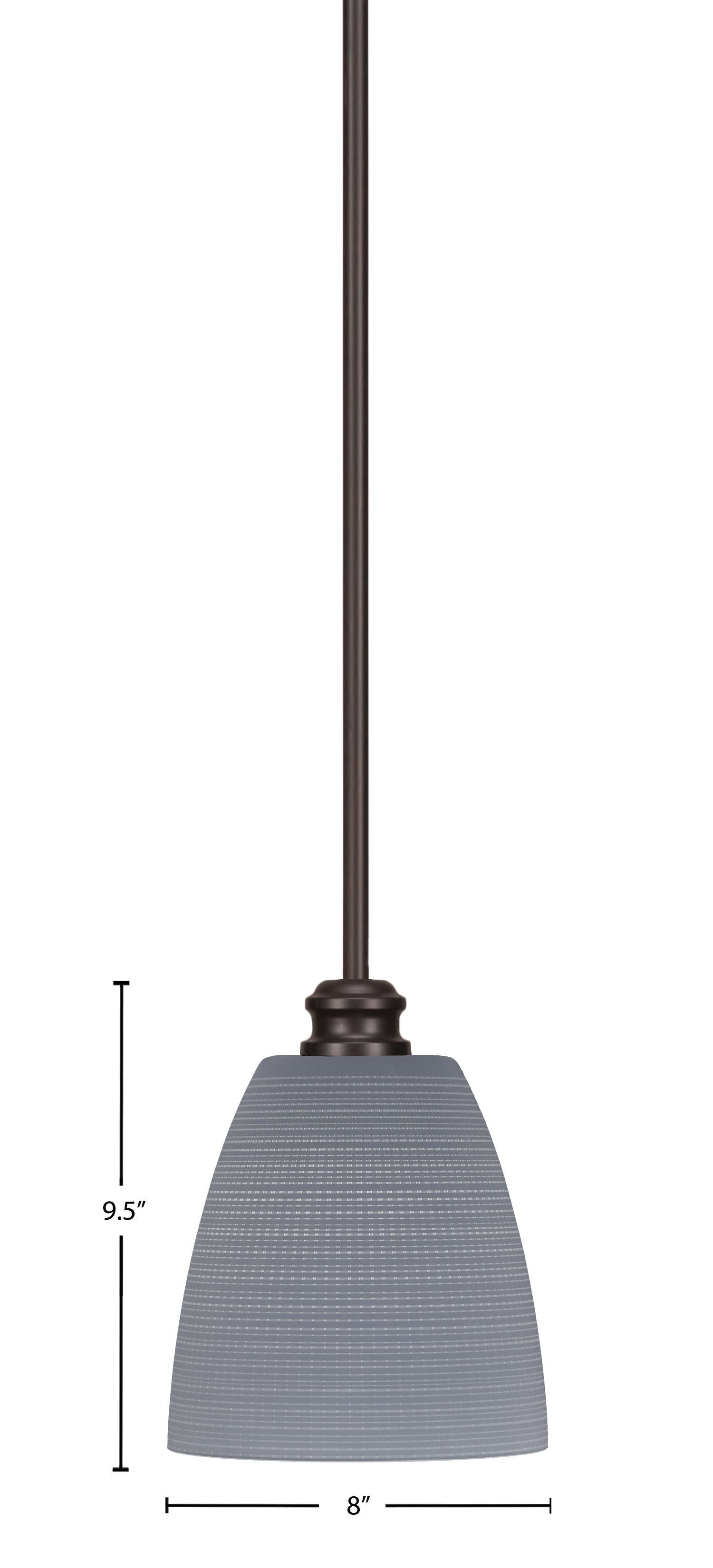 Edge One Light Mini Pendant in Espresso with 8" Gray Matrix Shade