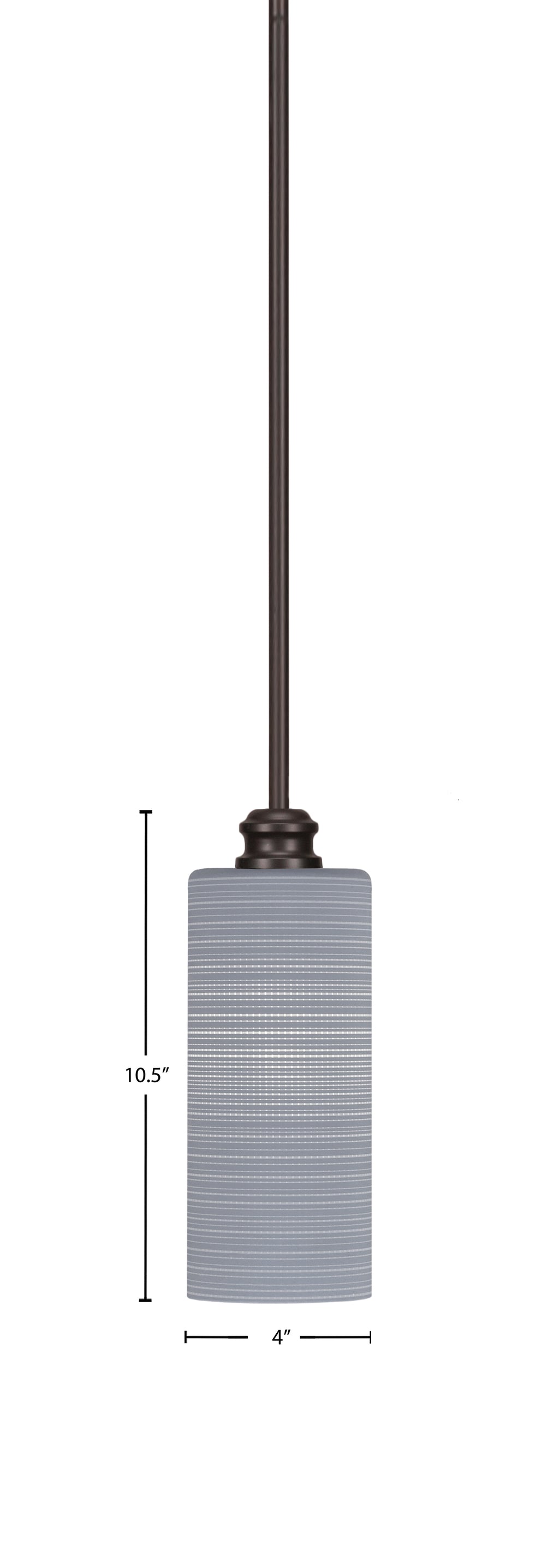 Edge One Light Mini Pendant in Espresso with 4" Gray Matrix Shade