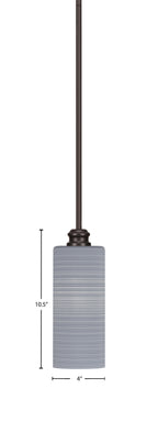 Edge One Light Mini Pendant in Espresso with 4" Gray Matrix Shade