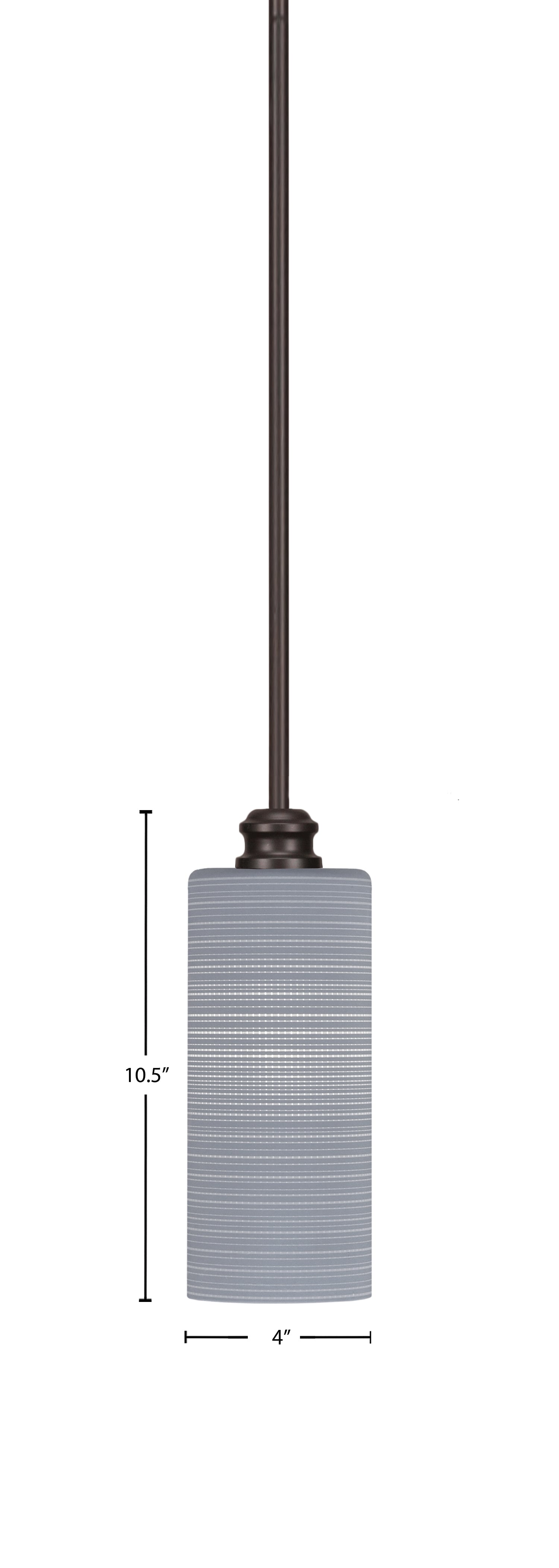 Edge One Light Mini Pendant in Espresso with 4" Gray Matrix Shade